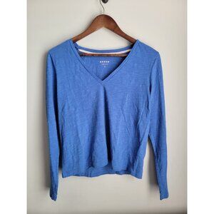 Boden Long Sleeve Tee Top Women Size S blue casual basic classic v neck